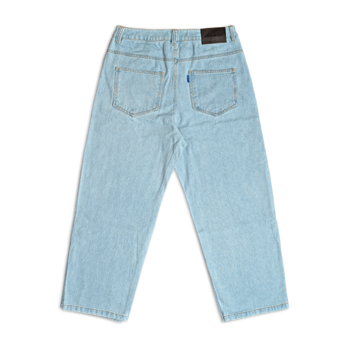 The Cleaver Carroll Pant is made from durable 14oz 100% cotton denim fabric, offering a semi-baggy fit for comfort and style