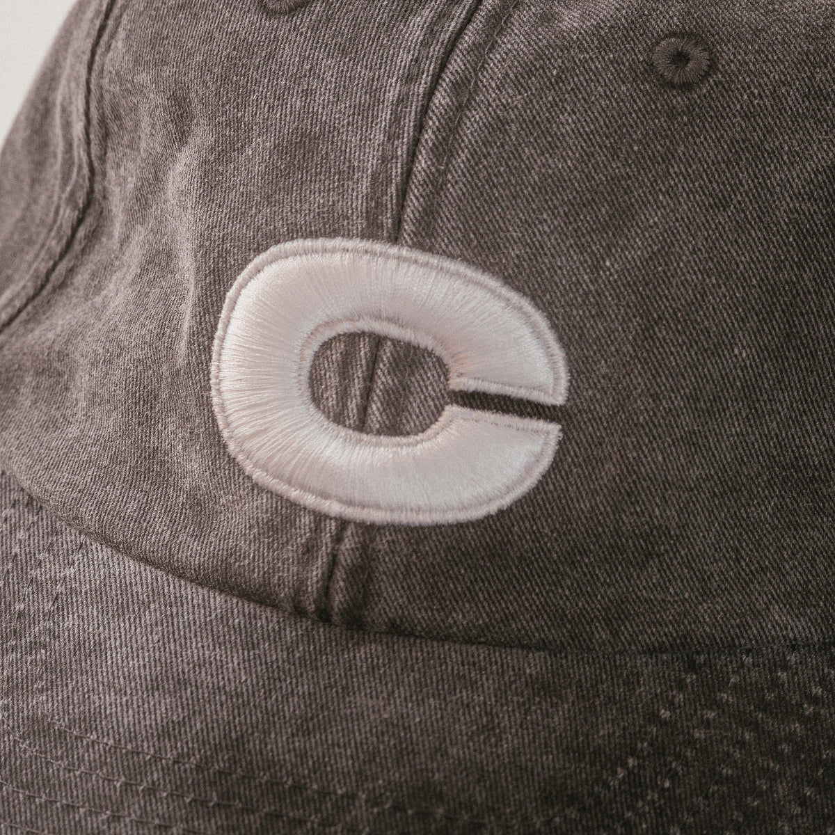 cleaver c dad hat embroidery detail
